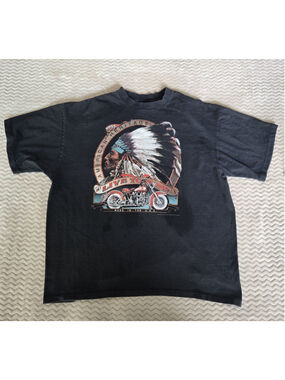 3D Emblem Vintage Biker Native American Heritage T Shirt Size XXL
